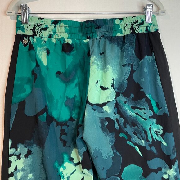 Fabletics Annalies Green Floral Wide Leg Silk Touch Pants Size XS - Picture 13 of 16